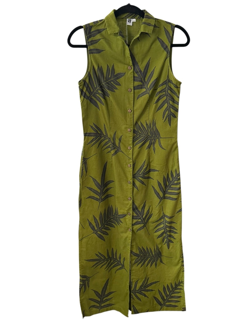 Sig Zane shirt dress button front sleeveless pockets size Small